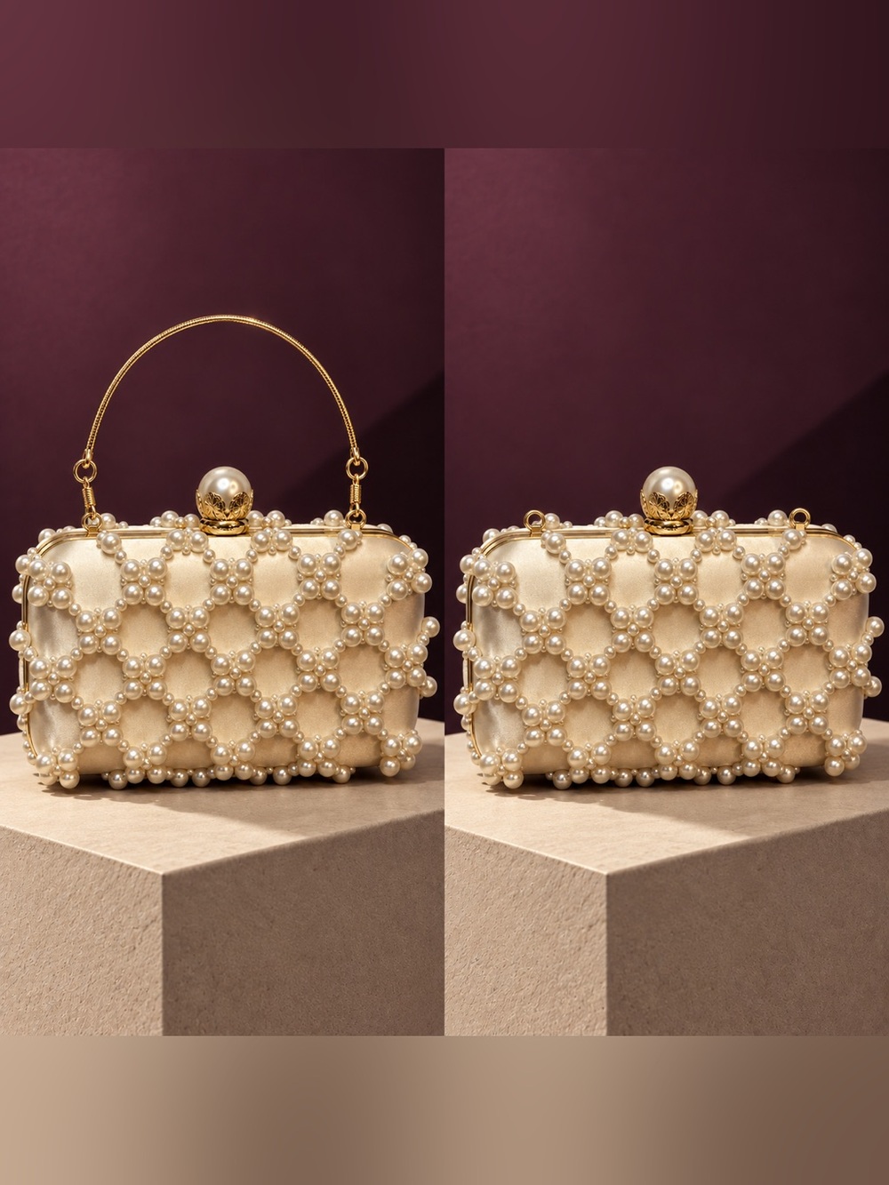 Pearl Embellished Convertible Purse